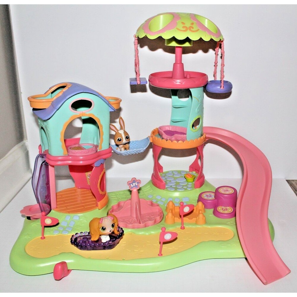 Littlest Pet Shop Whirl Around Playground LPS #28 Rabbit #79 Maltese Hasbro